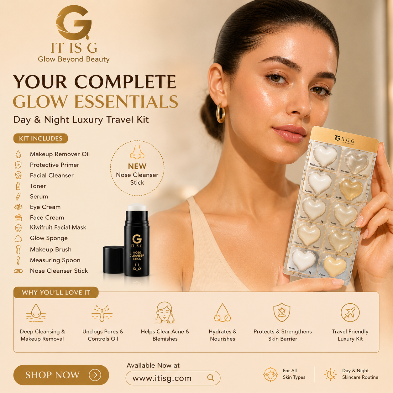 It is G – Luxury 6-Step Travel Glow Kit | Complete Day & Night Skincare System - Image 7